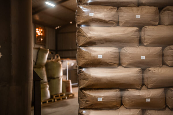 Bulk Raw Rooibos packed in paper bags ready for shipping